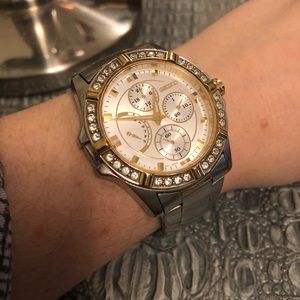 Seiko Gold and Silver Watch with Diamonds